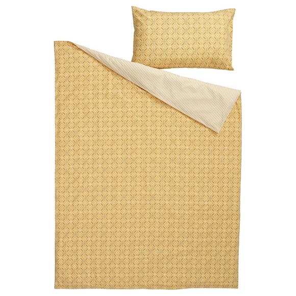 Elegant Yellow Patterned Bedding Set - Picture 1 of 4